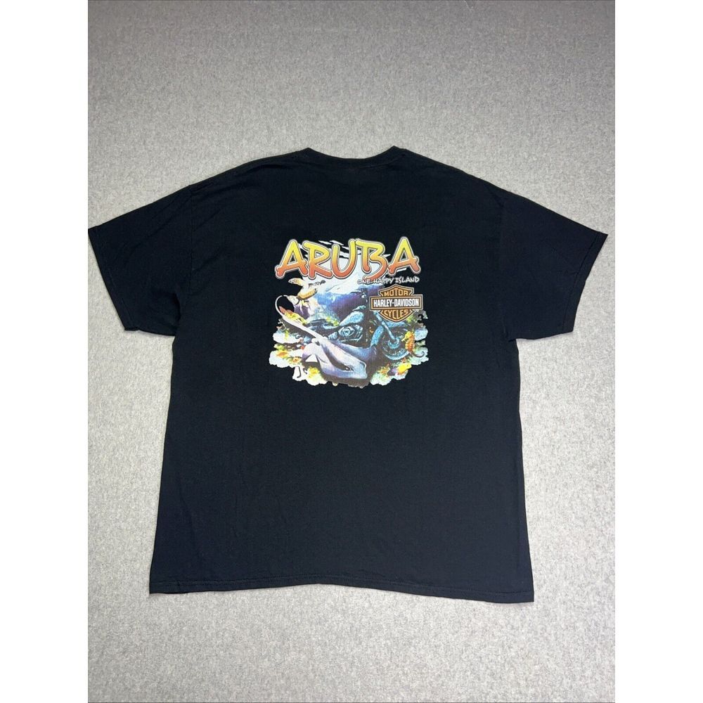 Vintage Harley Davidson Gildan Tag Aruba One Happy‎ Island Shirt Men's XL